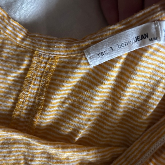Rag and Bone Yellow and White Stripe Tank Size Medium - Picture 3 of 7